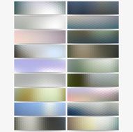Abstract hexagonal headers set blurred design vector web banners collection N3