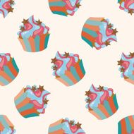 decorating cake cartoon seamless pattern background N30