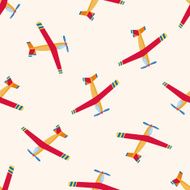 transportation airplane cartoon seamless pattern background N3