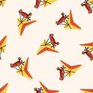 transportation airplane cartoon seamless pattern background N4