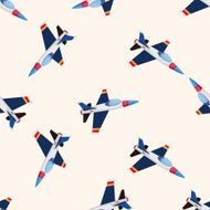 transportation airplane cartoon seamless pattern background N5