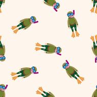 diver cartoon seamless pattern background N3