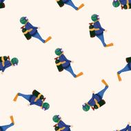 diver cartoon seamless pattern background N7