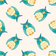 animal owl cartoon seamless pattern background