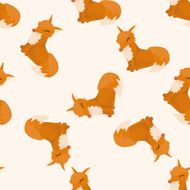 animal fox cartoon seamless pattern background