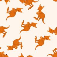animal kangeroo cartoon seamless pattern background