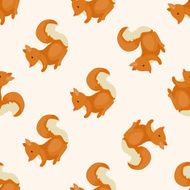 animal squirrel cartoon seamless pattern background