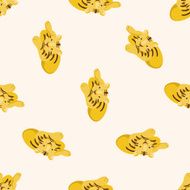 animal tiger cartoon seamless pattern background