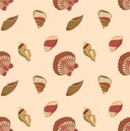 Seashell marine pattern in neutral colors