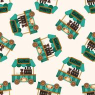 shop store cart cartoon seamless pattern background N6