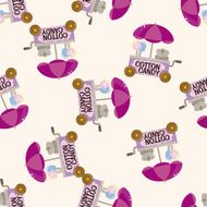 shop store cart cartoon seamless pattern background N9
