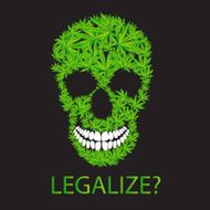 Abstract Cannabis Skull Vector Illustration