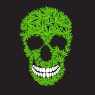 Abstract Cannabis Skull Vector Illustration N2