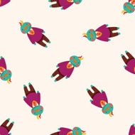 animal bird worker cartoon seamless pattern background N2
