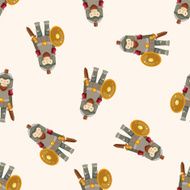 knight cartoon seamless pattern background N10