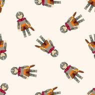knight cartoon seamless pattern background N11
