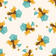 angel cartoon seamless pattern background N14