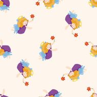 angel cartoon seamless pattern background N15
