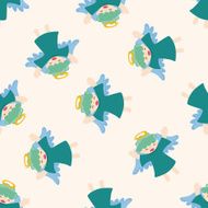 angel cartoon seamless pattern background N17