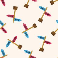Travel equipment signpost cartoon seamless pattern background