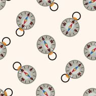 Travel equipment compass cartoon seamless pattern background
