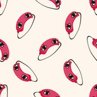 Travel equipment mask cartoon seamless pattern background