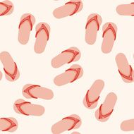 Travel equipment flip flop cartoon seamless pattern background