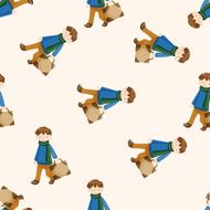 travelling person cartoon seamless pattern background N2