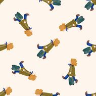 travelling person cartoon seamless pattern background N3