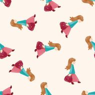 travelling person cartoon seamless pattern background N5