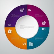 Vector illustration infographics paper circle four sectors N2