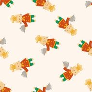 animal cat chef cartoon seamless pattern background N2