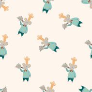 animal mouse chef cartoon seamless pattern background N2