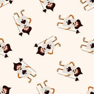 alice in wonderland cartoon seamless pattern background N10