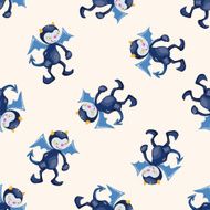 devil cartoon seamless pattern background N11