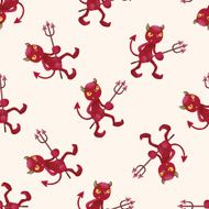 devil cartoon seamless pattern background N13