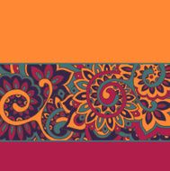 Vector background with color strips and floral pattern