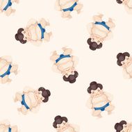Sumo cartoon seamless pattern background N2