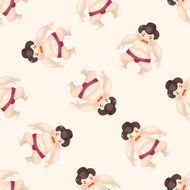 Sumo cartoon seamless pattern background N3