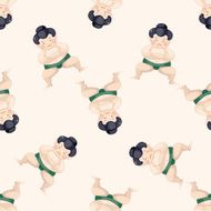 Sumo cartoon seamless pattern background N4