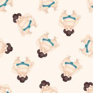 Sumo cartoon seamless pattern background N5