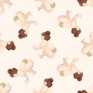 Sumo cartoon seamless pattern background N7