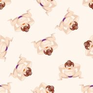 Sumo cartoon seamless pattern background N9