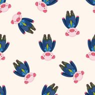 animal pig waiter cartoon seamless pattern background