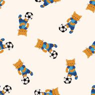 Animal doing sports cartoon seamless pattern background