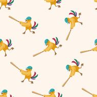 Animal doing sports cartoon seamless pattern background N4