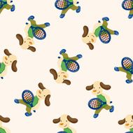 Animal doing sports cartoon seamless pattern background N6