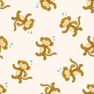 Animal doing sports cartoon seamless pattern background N7