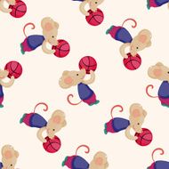 Animal doing sports cartoon seamless pattern background N8
