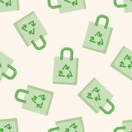 Environmental protection concept Recycled shoppi cartoon seamless pattern background
